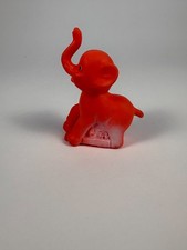 Vintage Red Elephant Squeaky Toy Rubber Circus Animal Retro