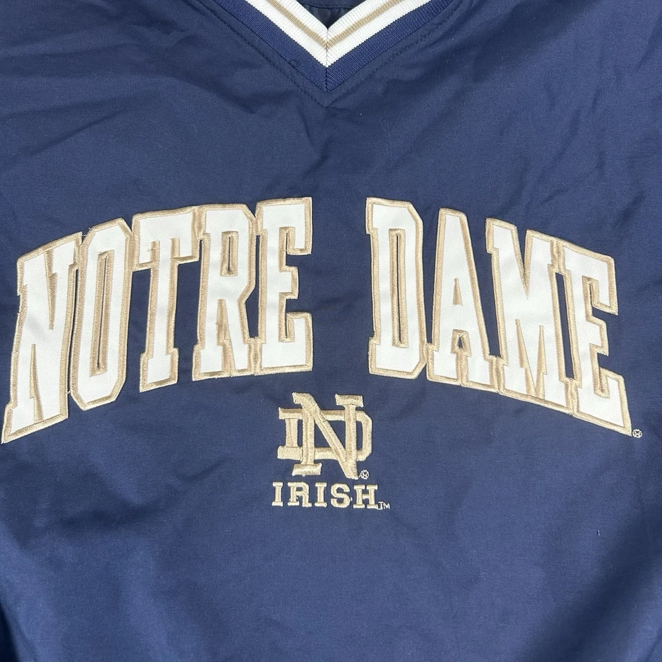 VINTAGE Notre Dame Pullover Mens Extra Large Pro Player Windbreaker 90s Logo Y2K - Image 2 of 4