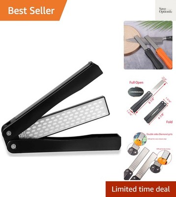 Diamond Knife sharpener Pocket Sharpening Stone Double Sides Folding Portable...