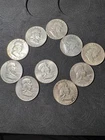 10 Franklin Half Dollars 90% Silver Half Dollar Coin Lot