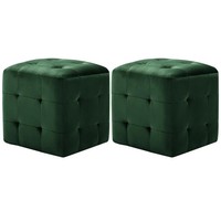 Vidaxl Pouf 2 Stk. GrüN 30X30X30 Cm Samtstoff Neu