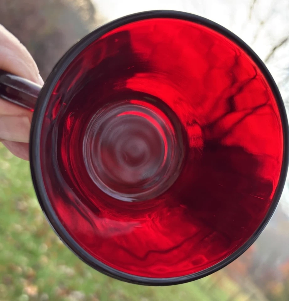 Anchor Hocking Royal Ruby 2 1/2" Cup and Saucer R1700 Very Good Used Condition - Image 2 of 4