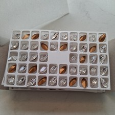 Preciosa 15x7mm Crystal Navettes.  Foiled.  Unused.  30pc.