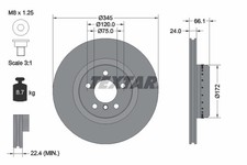 2er-Set 2er Set Bremsscheibe TEXTAR 92265125 BMW 34206797605 BMW 34206898719
