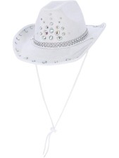 White Rhinestone Cowboy Hat Adult Costume Accessory