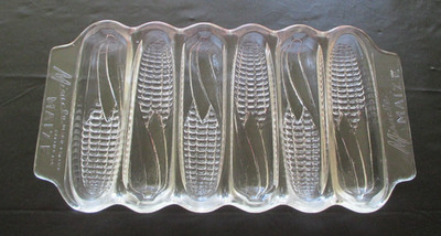 Vintage Miracle Maize Glass Cornbread Mold 12'' x 6''