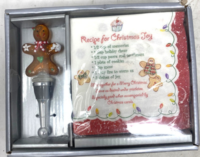 LS Arts By Gift Essentials Christmas Gingerbread Man Paper Napkins and Wine Stop
