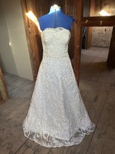 Vestido de novia con encaje talla 44 - incl. chaqueta a juego