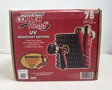 Pocket Hose Copper Head Expandable Garden Hose 75 FT With New 360° Pocket Pivot