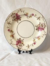 Wade England Vintage Side Tea Plate Floral Pink Yellow Roses Gold Gilt 1940