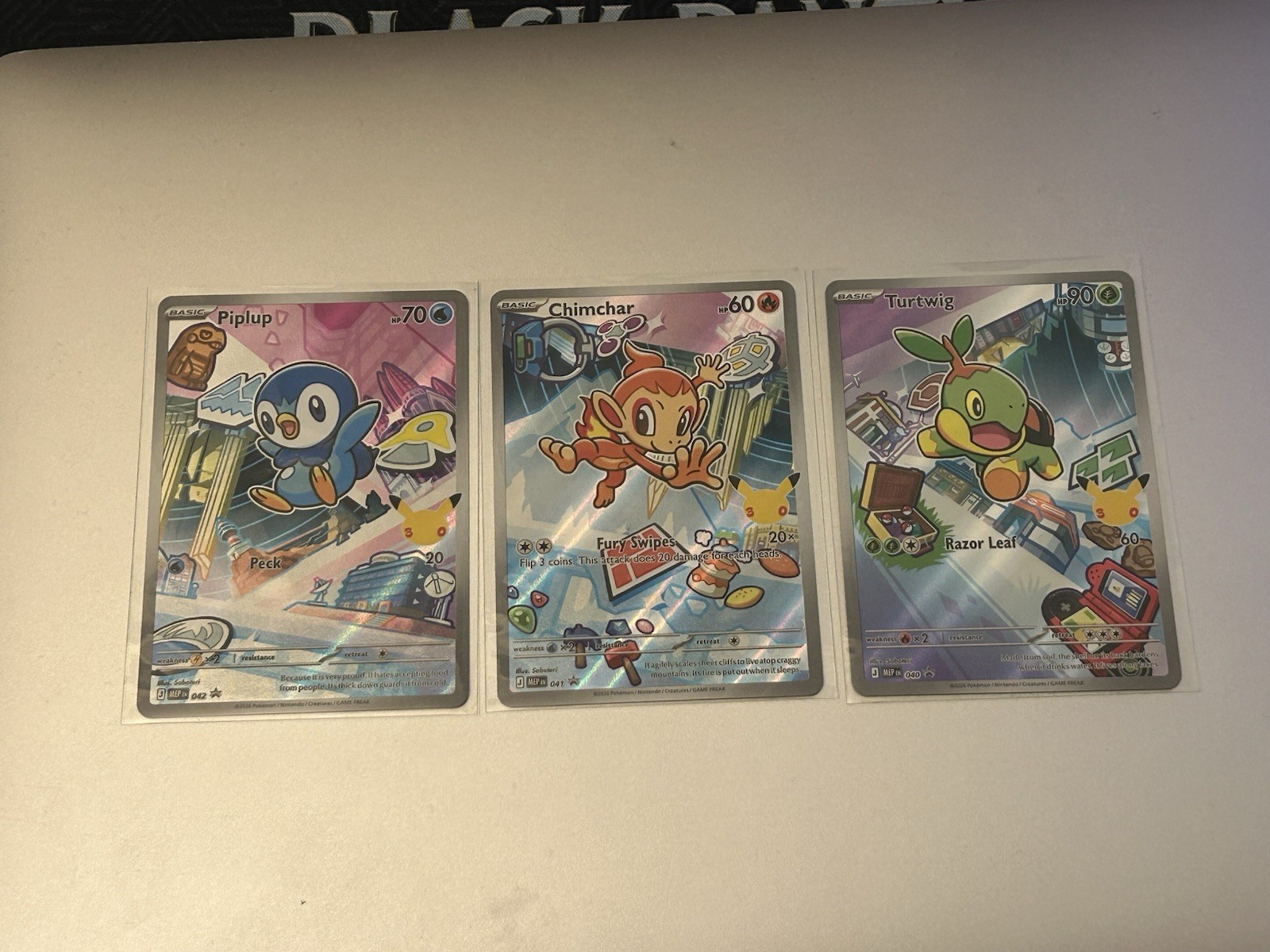 Pokémon 1st Partner Illustration Collections Turtwig #40 Chimchar #41 Piplup #42