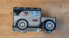 &auml;ltere Lebkuchendose mit Spieluhr Blechdose als Auto