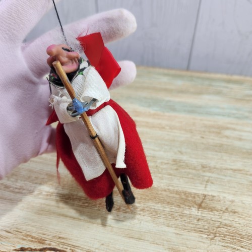 Vintage Kitchen Witch Babushka Ornament Hanger 4.5" Decor - Imperfect - Picture 3 of 10