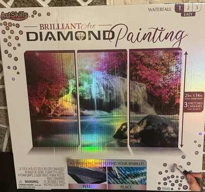 ArtSkills Brilliant Art Diamond Painting Kit - Waterfall 3- 7'' x 14'' Canvases