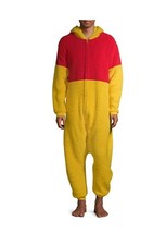 Disney Winnie the Pooh Women's Hooded Union Suit Fleece One Piece Pajamas Size S