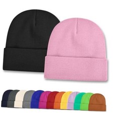 Toddler Beanie Baby Beanies for Boys Girls Kids Winter 6-36 Months Black/Pink