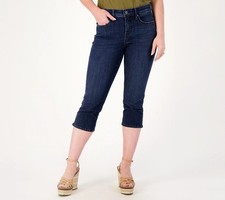 NYDJ Capri Jean Size 4 Petite Curves 360 Slim Straight Leg Cropped Mesquite Blue