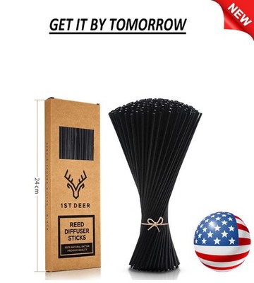 Reed Diffuser Sticks   100 Pcs of Black Rattan Essential Oil Aroma Refill Wood S