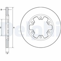 2X Bremsscheibe Delphi BG4680C FüR FFD Ford FED V363 FCD Transit FDD Bus FAD FBD