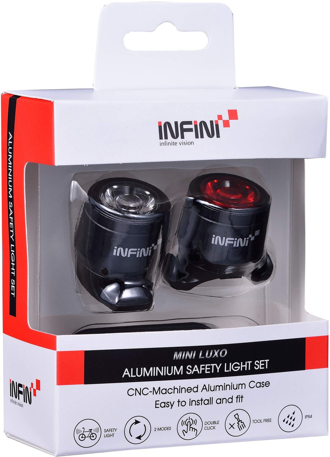 Комплект передних и задних фонарей Infini Infini Mini-Luxo USB, черный