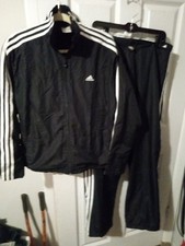 adidas Auz001 3 Stripe Tracksuit - Black/White, Large Jacket Pants XL Nylon