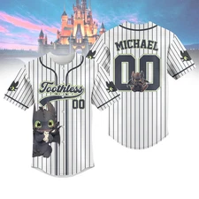 Custom Toothless Striped Baseball Jersey Disney How To Train Your Dragon Basebal