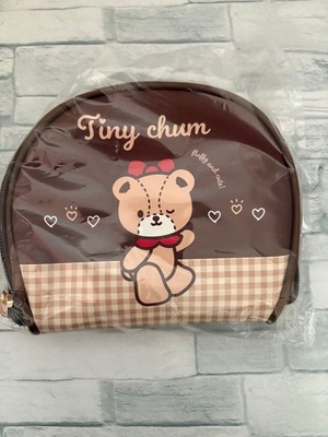 Sanrio Tiny Chum Multi Case Pouch Brown Bag  PreOwned, Synthetic Leather,