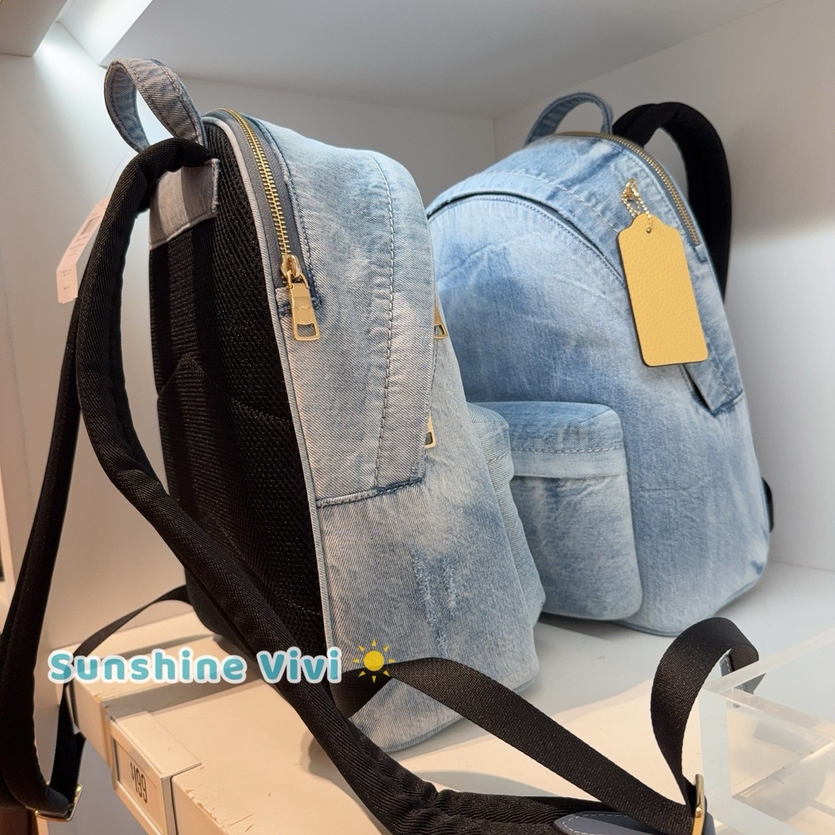NWT Coach Taylor Small Backpack In Loved Denim CEF27 Gold  display picture 1