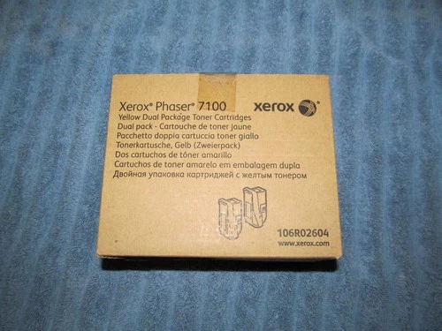 Xerox Phaser 7100 Hi Yield Yellow 106R02604 Dual Pack Toner, New Factory Sealed