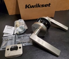 Kwikset Halifax Privacy Door Knob Lever Satin Nickel 97309-106 - NEW - QTY AVAIL