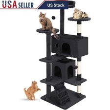 Multi-Level Cat Tree Tower Condo W/ Scratching Posts Interactive Toy Beds New