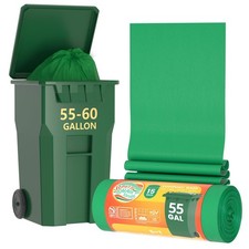55-60 Gallon Compostable Trash Bags Liners, Heavy Duty Extra Thick 1.57 Mil, ...