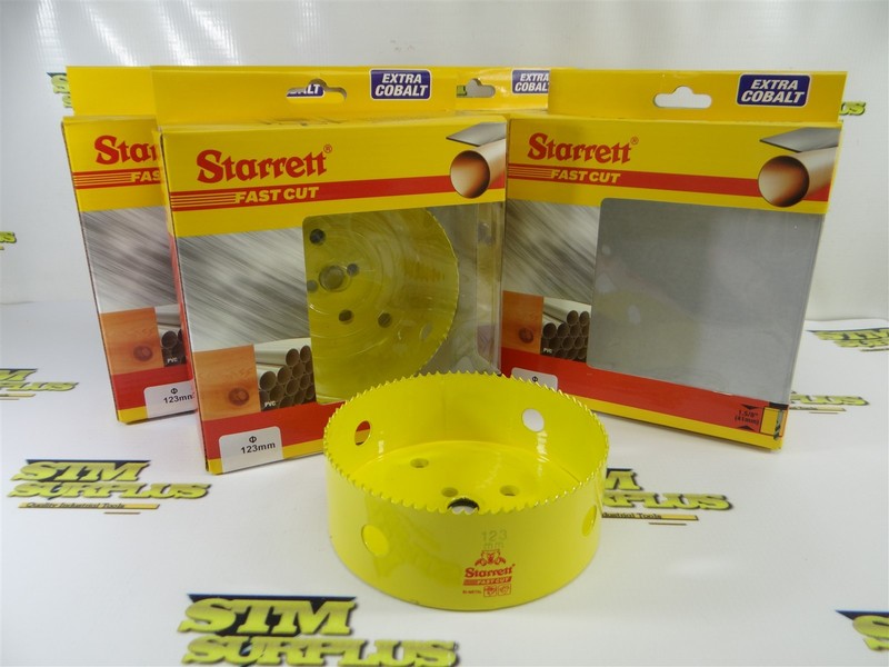 4 NEW STARRETT "FAST CUT" EXTRA COBALT BI-METAL HOLE SAWS 4-7/8"