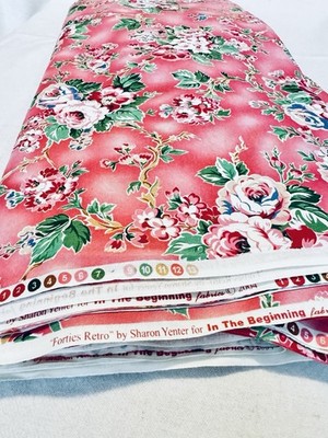 Vintage Quilt Cotton Fabric  Forties Retro  Sharon Yenter   10.5 Yards