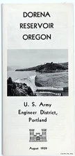 Dorena Reservoir Cottage Grove Oregon 1959 US Army Corps of Engineers Brochure