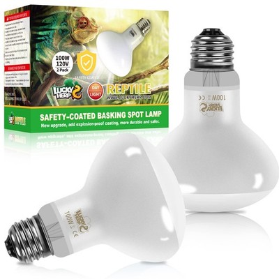 New Upgrade 100W Reptile Heat Lamp Bulb 3rd Gen, Safer, Amphibian Basking Spo...