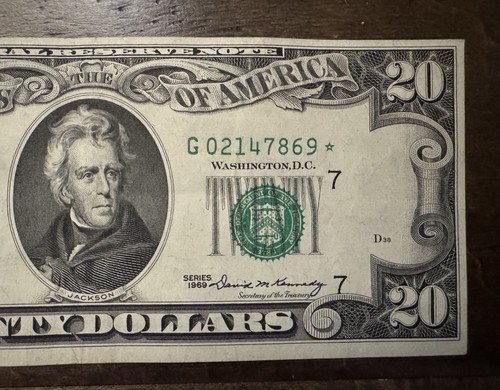 1969 $20 Dollar Bill STAR NOTE Federal Reserve Note Chicago  - Picture 3 of 3