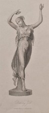 Tänzerin Zimbeln Antike Plastik Klassizismus Original Punktierstich 1833