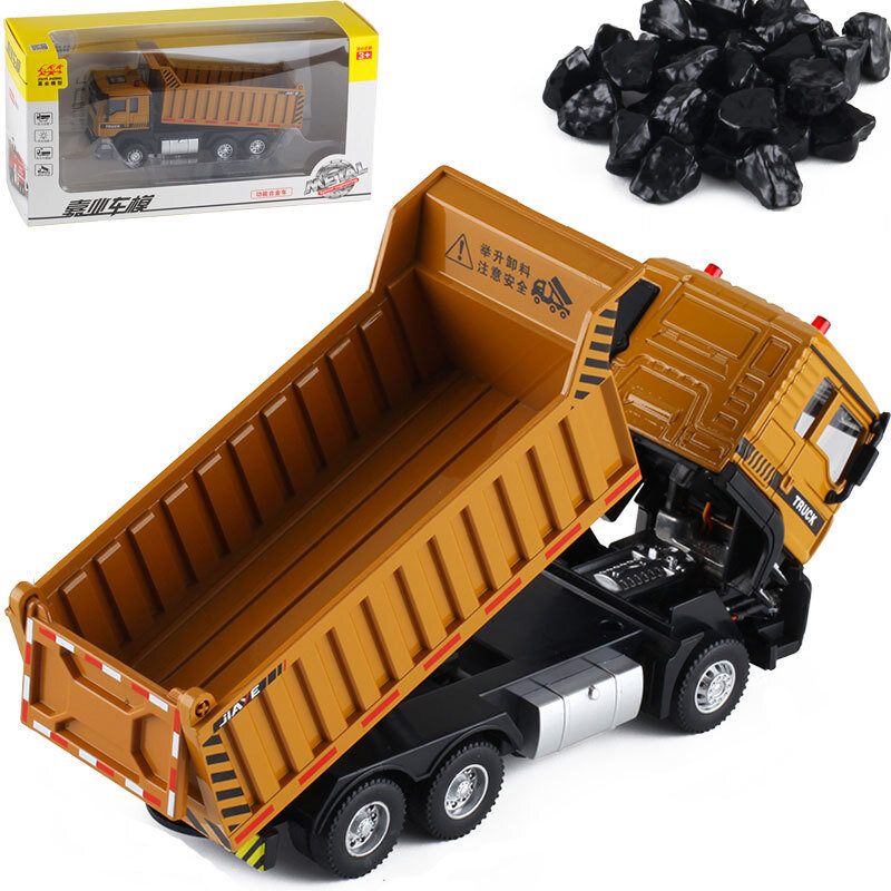 Dump Truck_1/50 Scale Alloy Engineering Vehicle Model Set Diecast Excavator Transporter Car Toys Kid