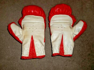 Vintage 70's Boxing Gloves KM-10 Red White | eBay