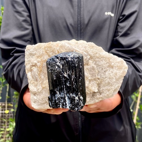 3.3LBNatural Black Tourmaline Quartz Crystal Stone Gem Original Mineral Specimen - Picture 2 of 12