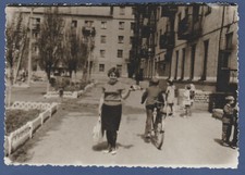 Beautiful Pretty Girl walking down the street Soviet Vintage Photo USSR