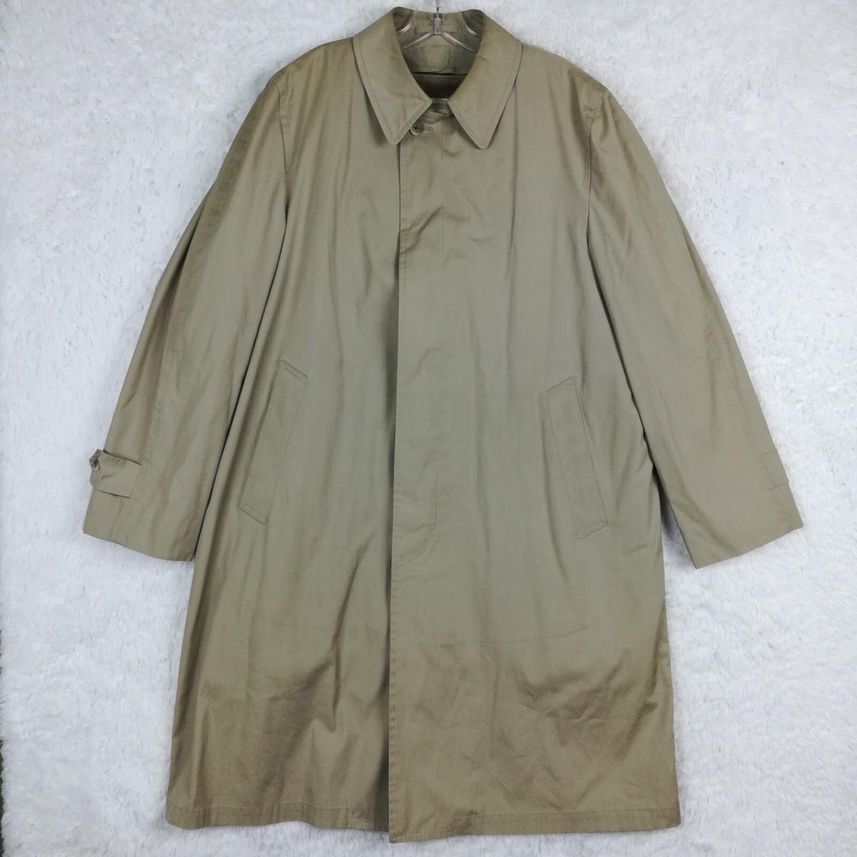 London Fog Mens Trench Coat Weatherwear Tan Beige Lined Career Jacket 42