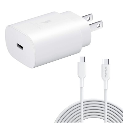 6ft USB-C Cable PD Type-C 25W Fast Home Charger Quick Power for Cell Phones