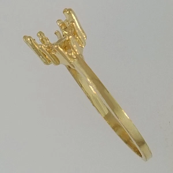 PRE-NOTCHED 8X6 EM CUT & 5MM TRILLION RING IN 10K YELLOW GOLD SZ 4-10 CR289-10KY - Image 3 of 3