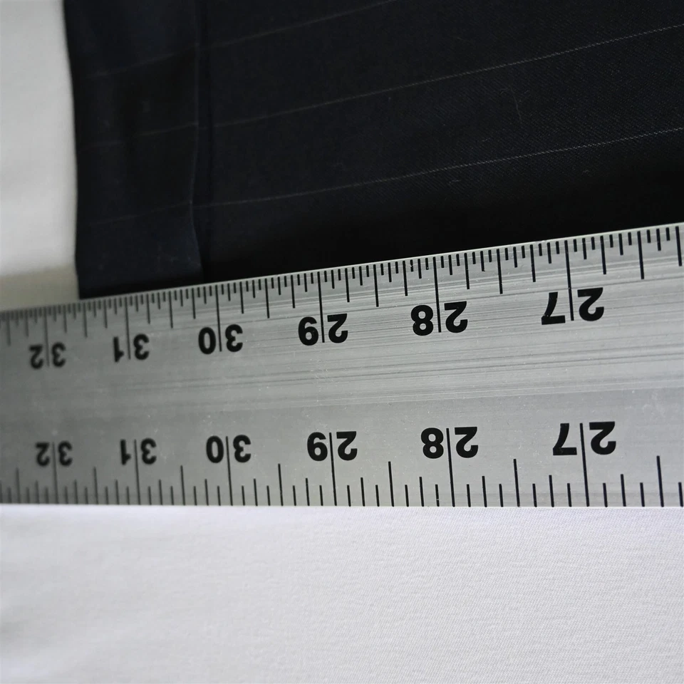 Pantalones de vestir Jos A Bank 36x30 azul marino a rayas 100 % lana plisados con puños Windsor Foto 4 de 4