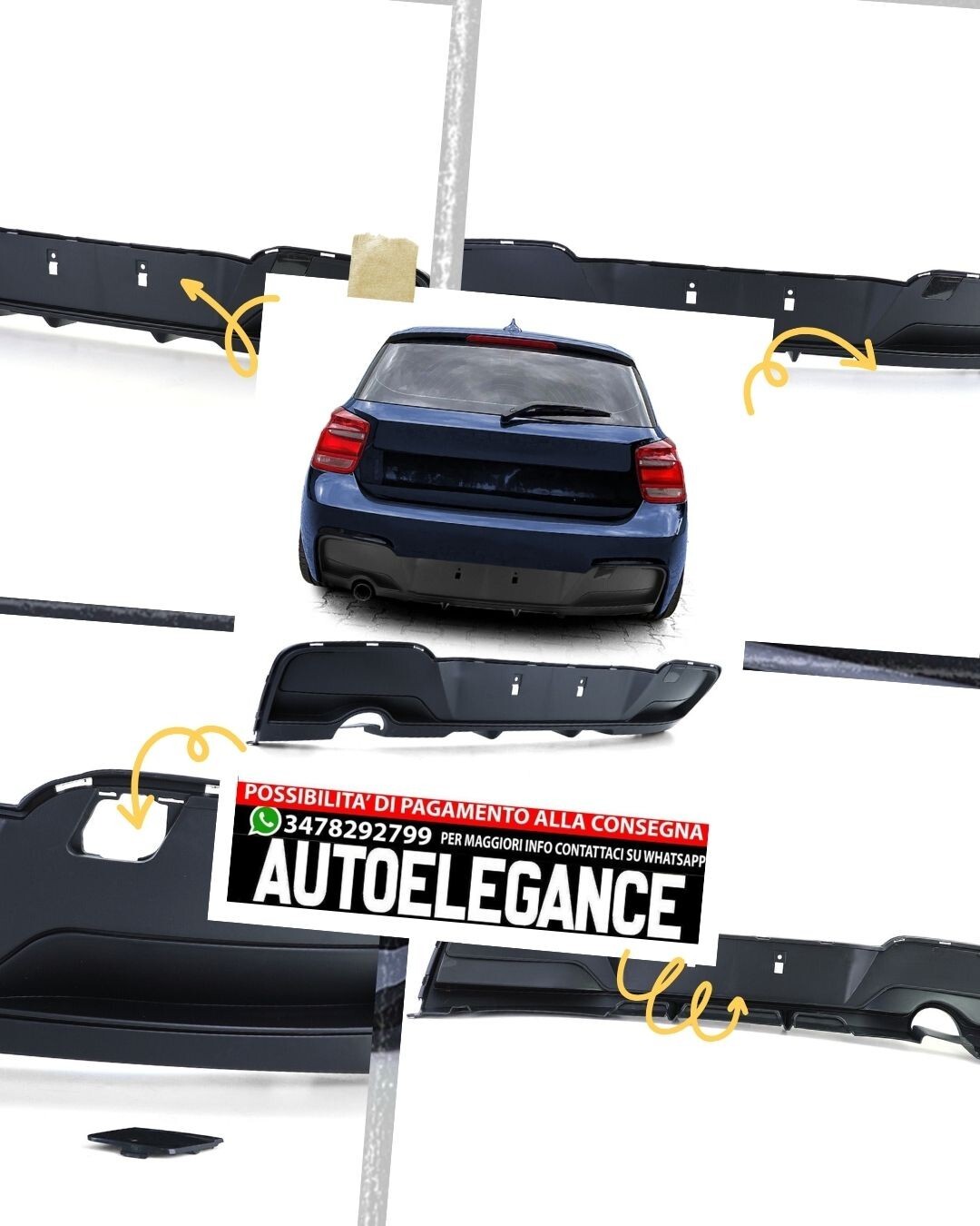 Diffusore posteriore performante opaco per serie 1 BMW F20 F21