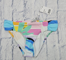 Trina Turk WOMENS SZ 4 Multi Printed Ruched Hipster Swim Bottom Separates