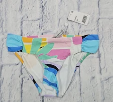 Trina Turk WOMENS SZ 4 Multi Printed Ruched Hipster Swim Bottom Separates