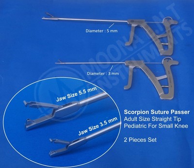 Orthopedics Surgery Scorpion Suture Passer Set Of 2, Adult & Pediatric